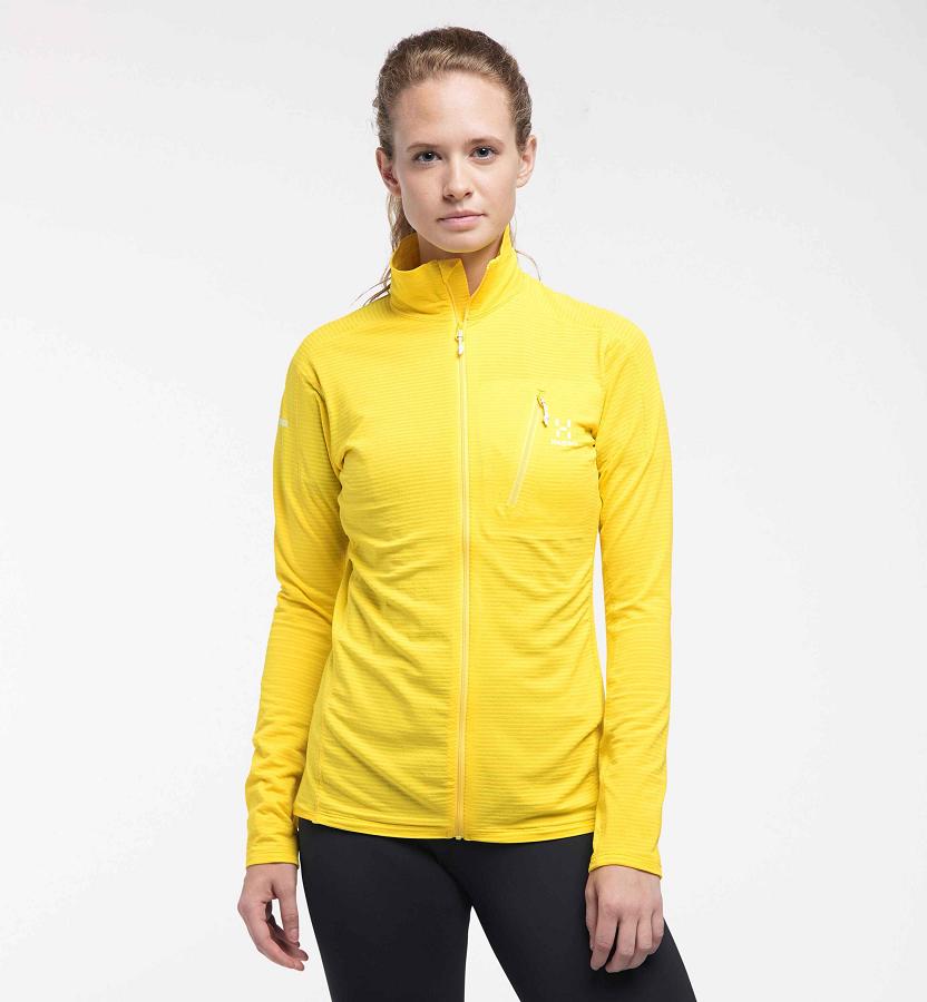 Haglöfs L.I.M Mid Layer Yellow For Womens QHTRU5384 Australia